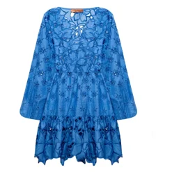 Robe en dentelle avec broderie anglaise et jupe évasée