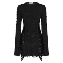 Robe en maille à franges