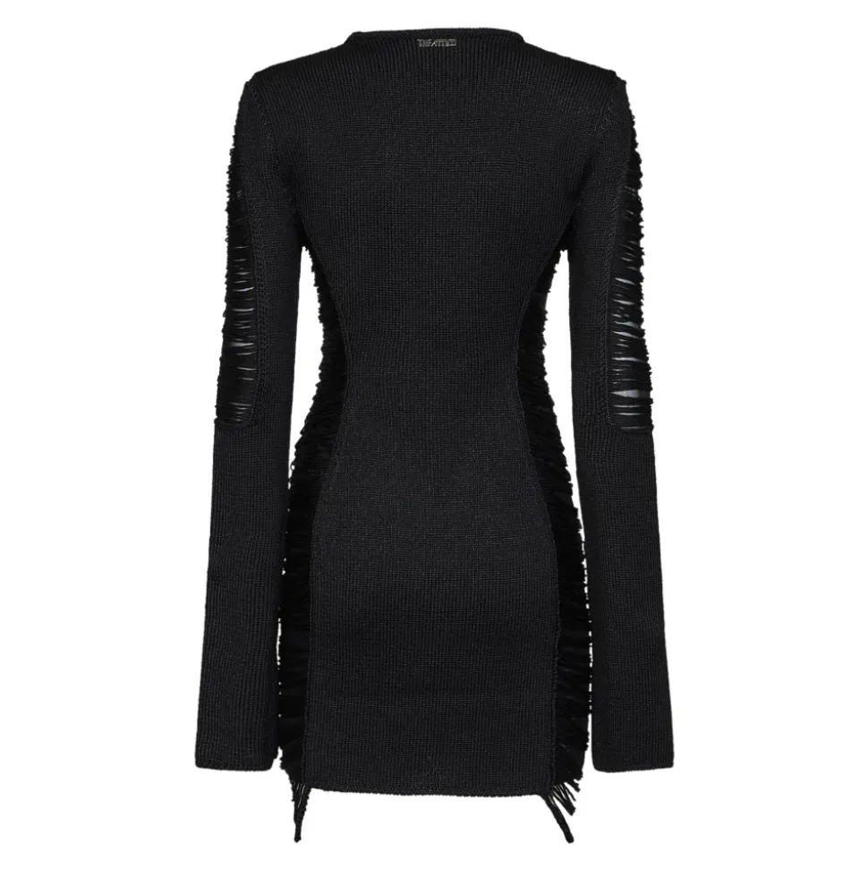 Robe en maille à franges