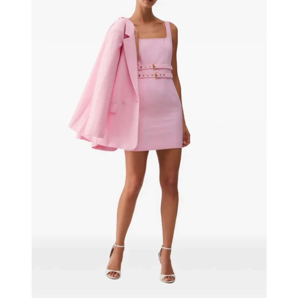 Robe fourreau courte avec boucles