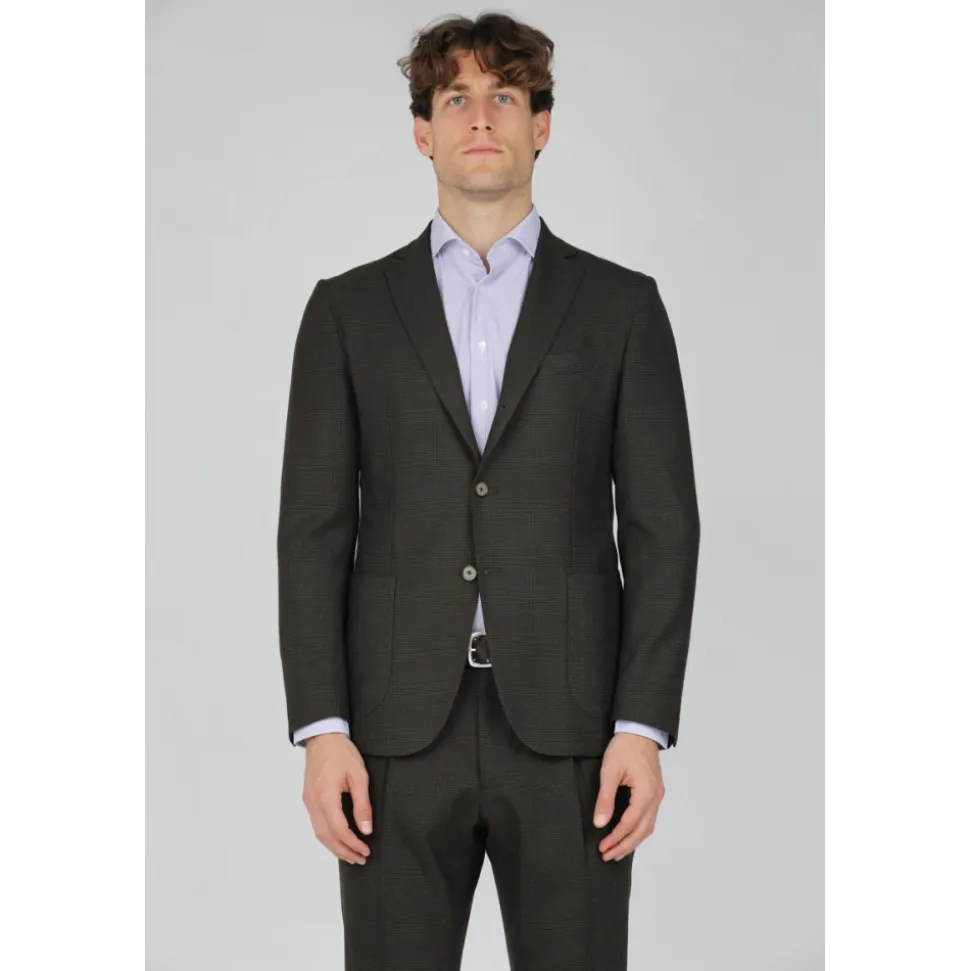 Robe Micro Damier en Laine Stretch