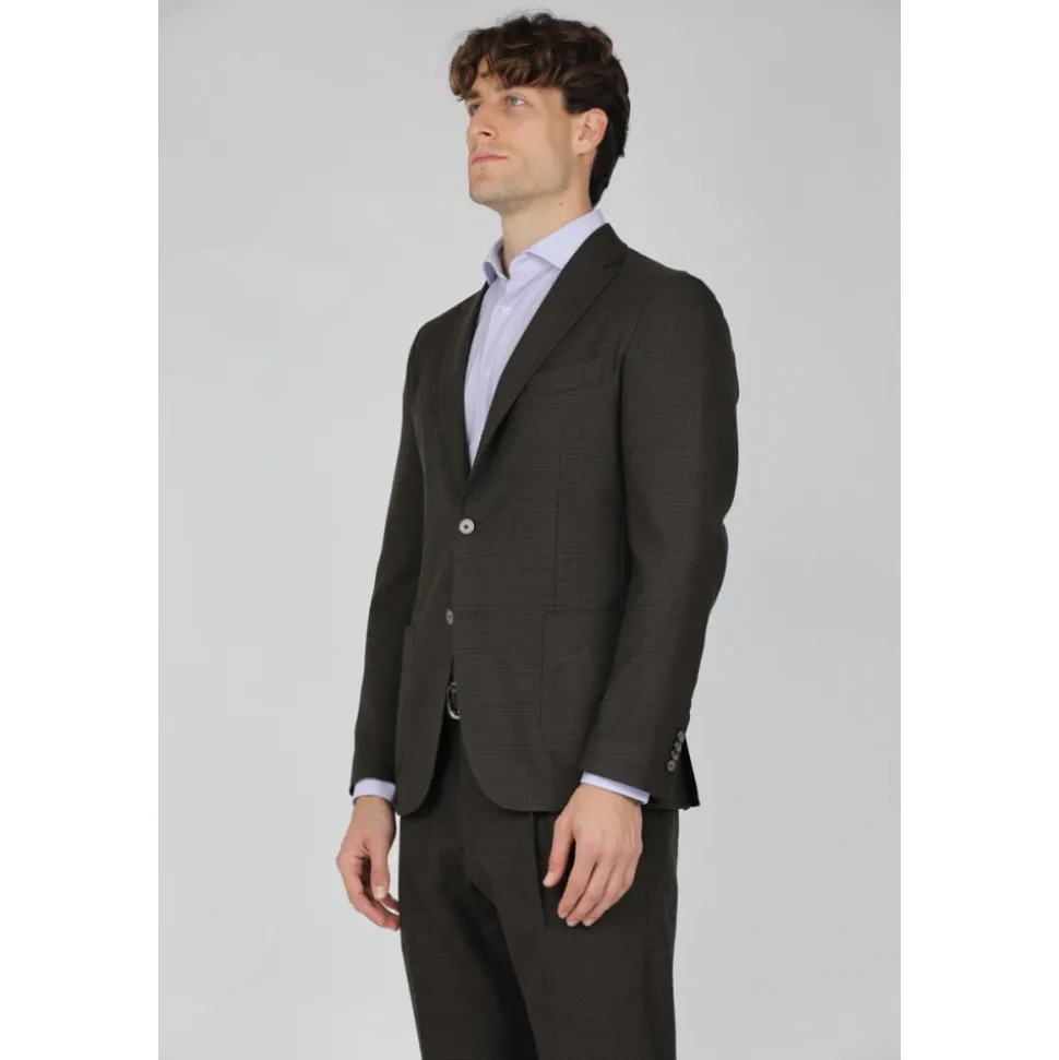 Robe Micro Damier en Laine Stretch