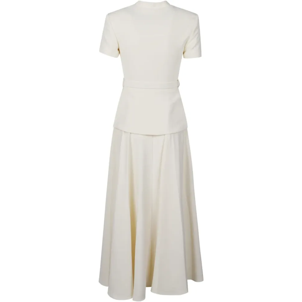 Robe mi-longue ajustée en crêpe