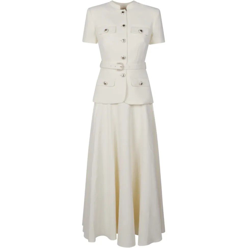 Robe mi-longue ajustée en crêpe
