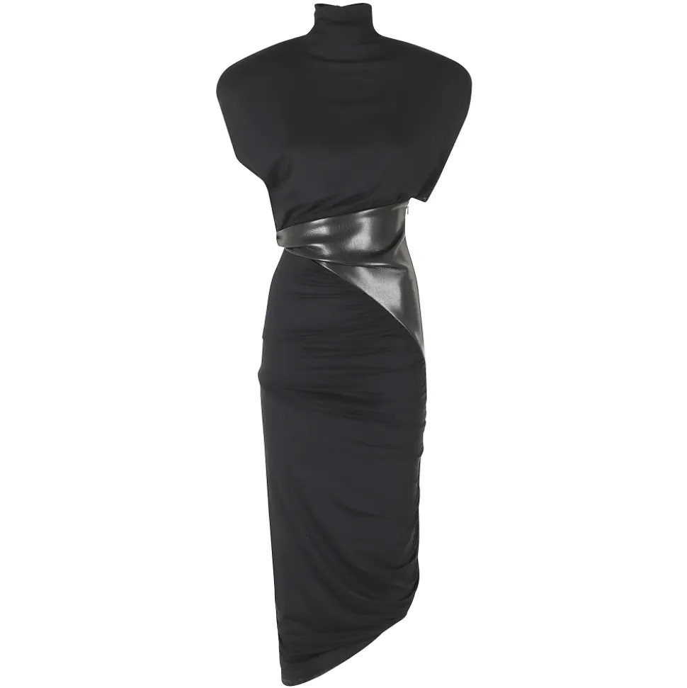 Robe mi-longue drapée Ursula