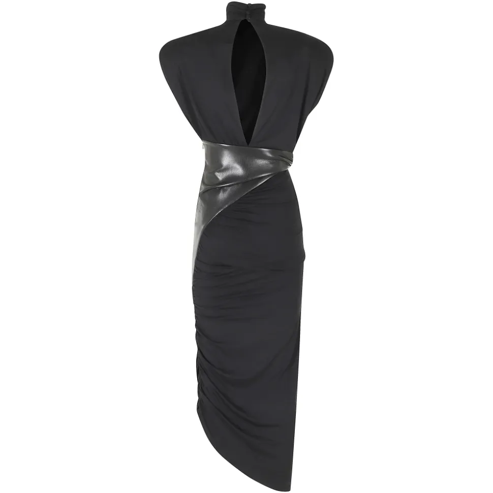 Robe mi-longue drapée Ursula