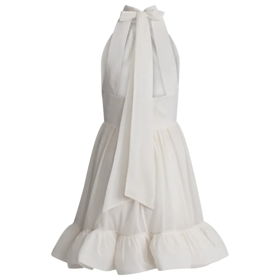 Robe Mini Blanche à Volants