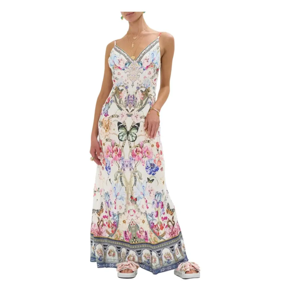 Robe Nuisette Longue Trapèze à Col en V Monserrate Magic