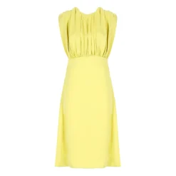 Robe Verte Sans Manches Drapée