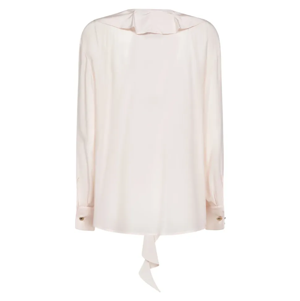 Ruffle Collar Silk Blouse