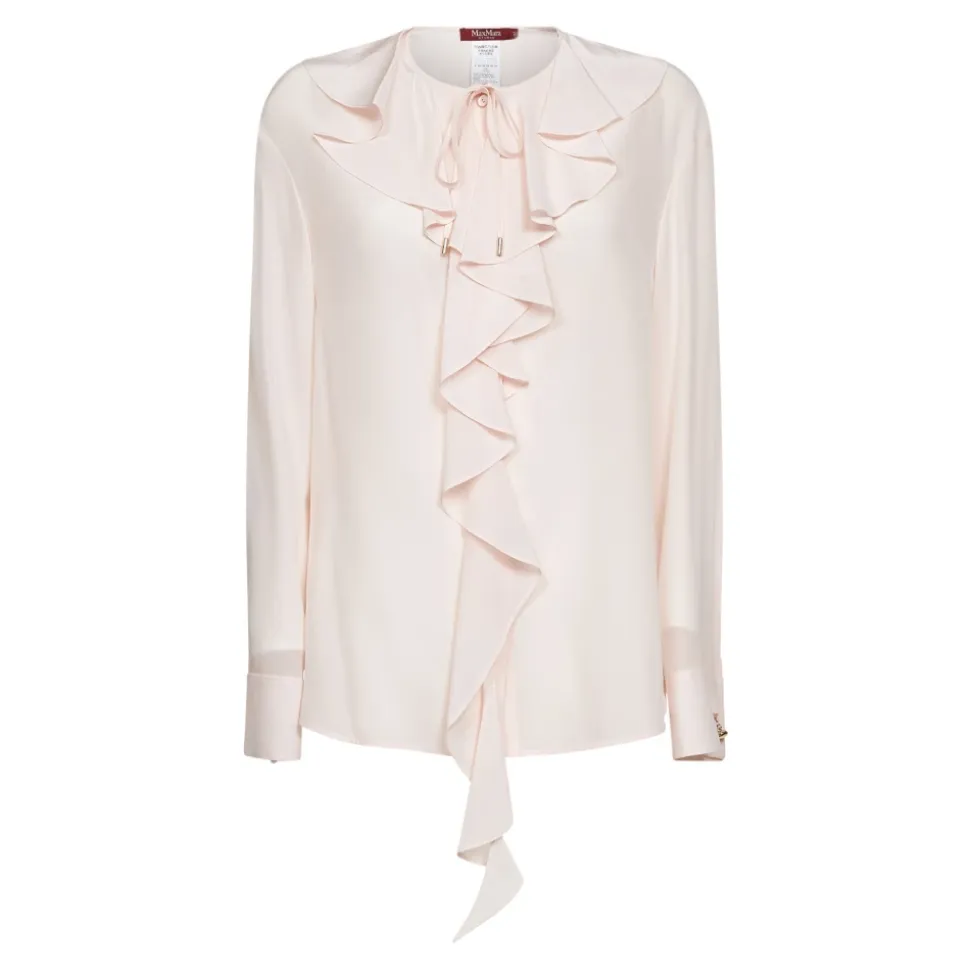 Ruffle Collar Silk Blouse