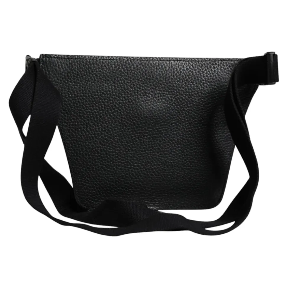 Sac Banane en Cuir de Veau avec Plaque Logo