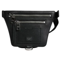 Sac Banane en Cuir de Veau avec Plaque Logo