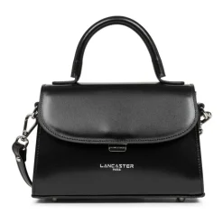 Sac bandoulière en cuir noir avec rabat