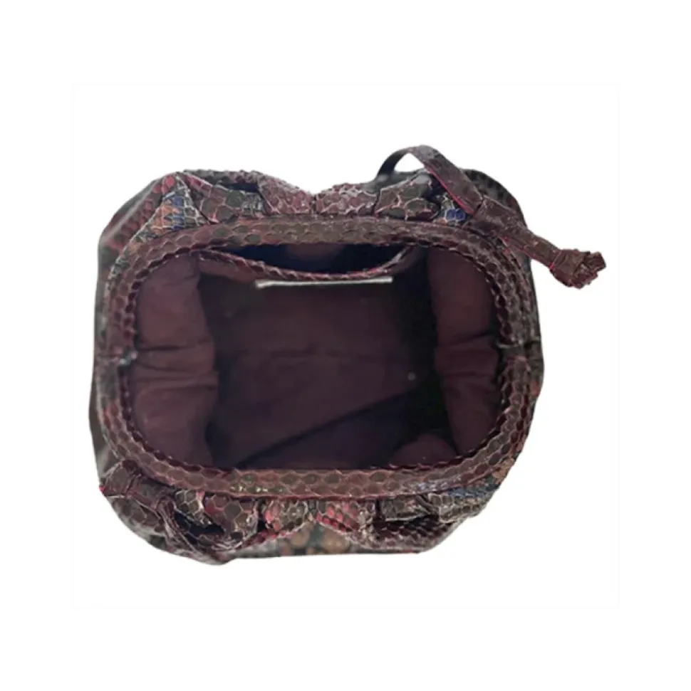 Sac à bandoulière en python bordeaux