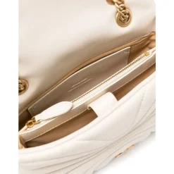 Sac à bandoulière matelassé en cuir avec chaîne