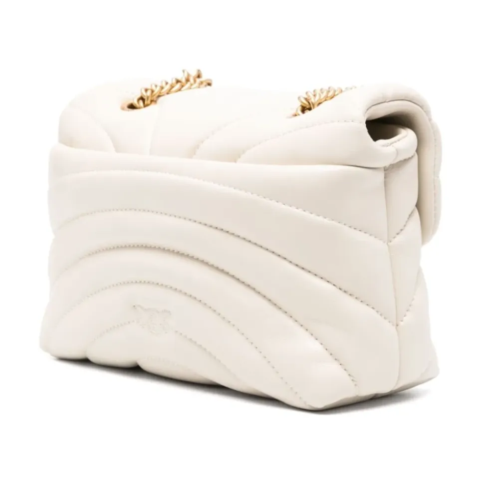 Sac à bandoulière matelassé en cuir avec chaîne