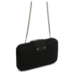Sac de soirée noir en tissu avec une fermeture bijou