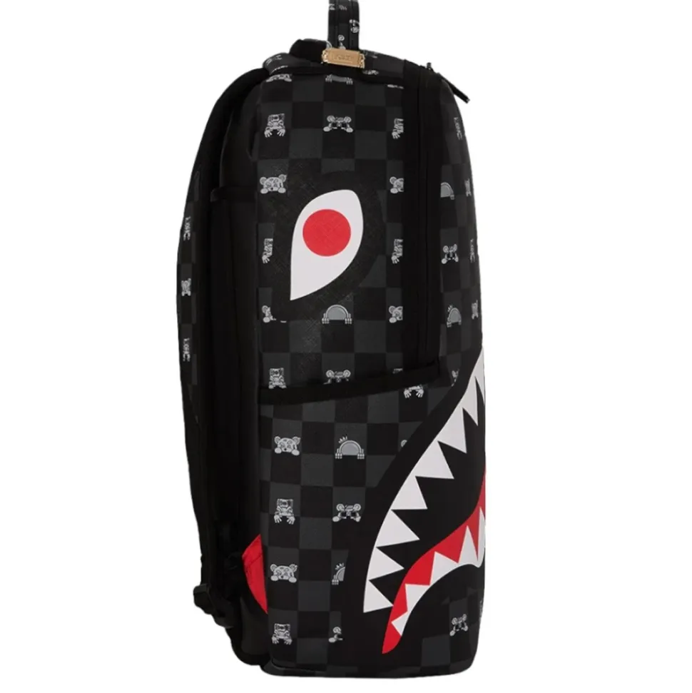 Sac à dos à motif vérifié avec personnage qui dépasse