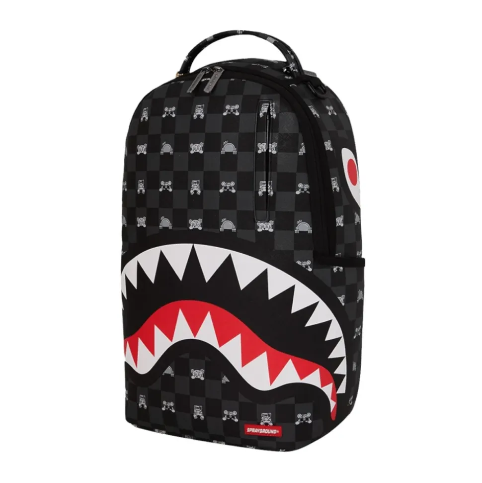 Sac à dos à motif vérifié avec personnage qui dépasse