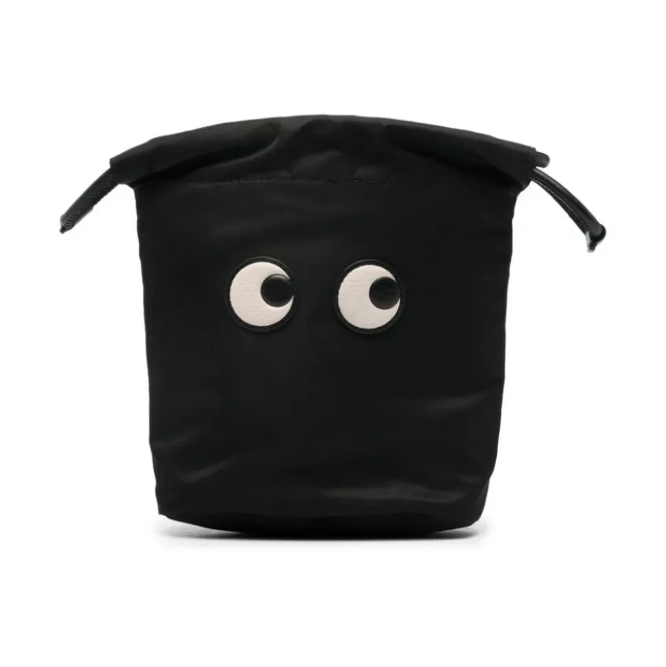 Sac en Nylon Noir avec Patch Yeux et Cordon