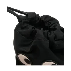 Sac en Nylon Noir avec Patch Yeux et Cordon