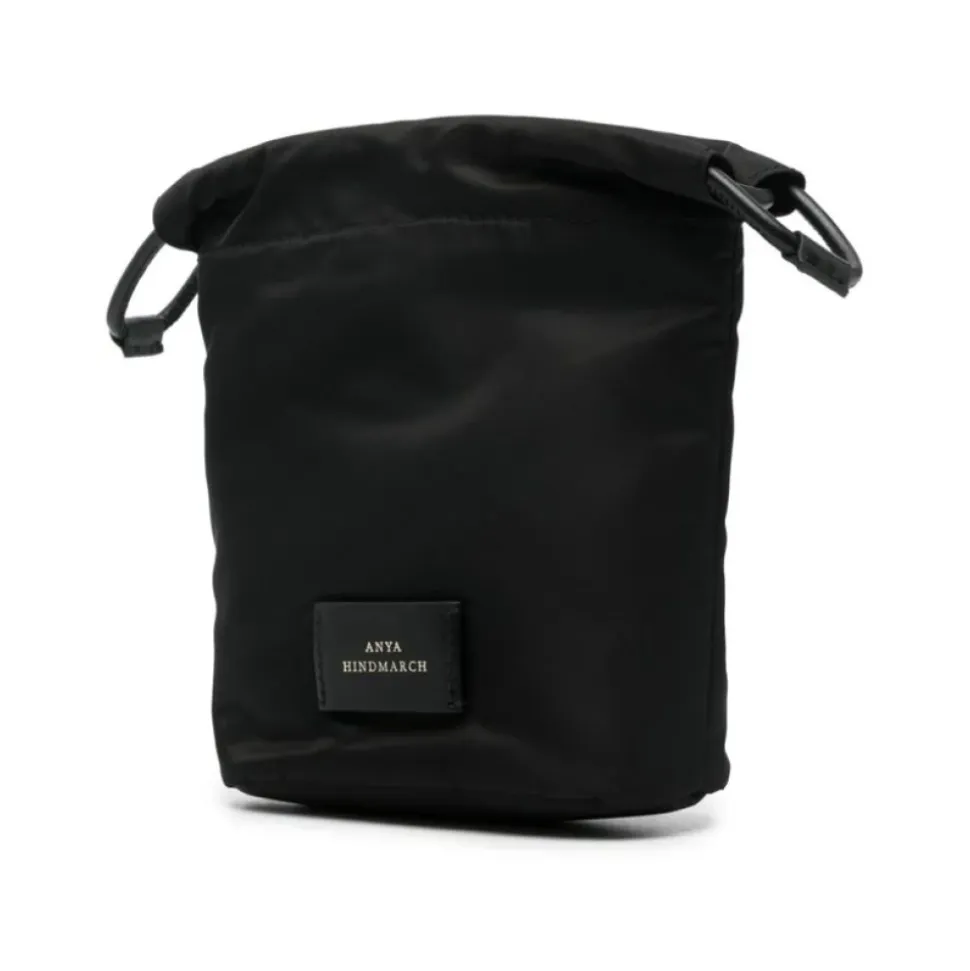 Sac en Nylon Noir avec Patch Yeux et Cordon