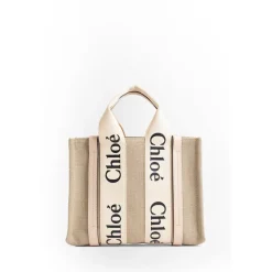 Sac Fourre-Tout Beige Woody avec Rubans