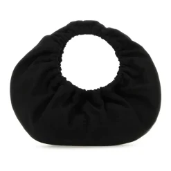 Sac à Main Demi-Lune en Tissu Noir
