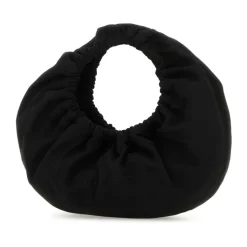 Sac à Main Demi-Lune en Tissu Noir