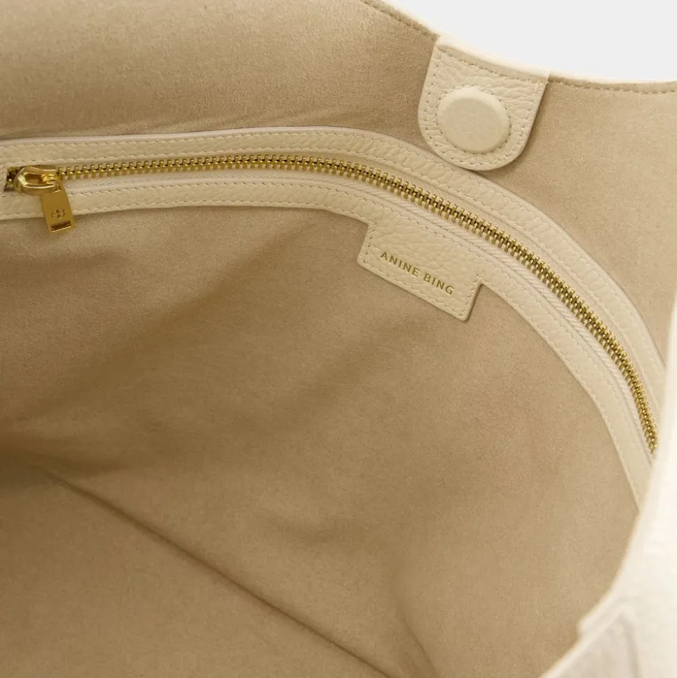 Sac Shopper en Cuir Beige