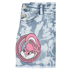 Salopette en denim de coton imprimé