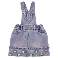 Salopette en jean avec petites roses