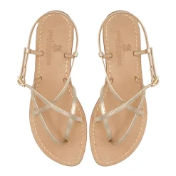 Sandale à bride en cuir laminé