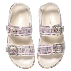 Sandale en tweed multicolore