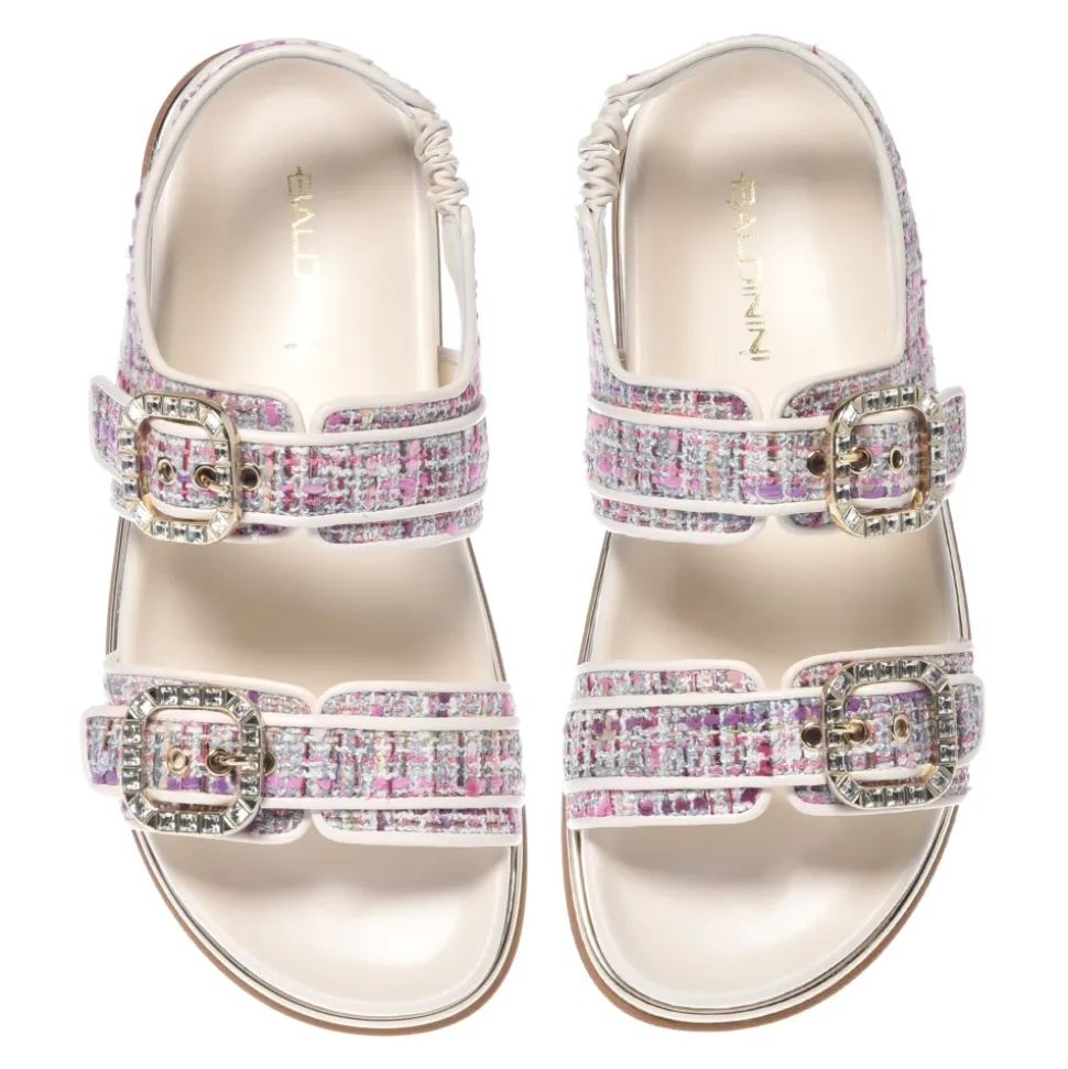 Sandale en tweed multicolore