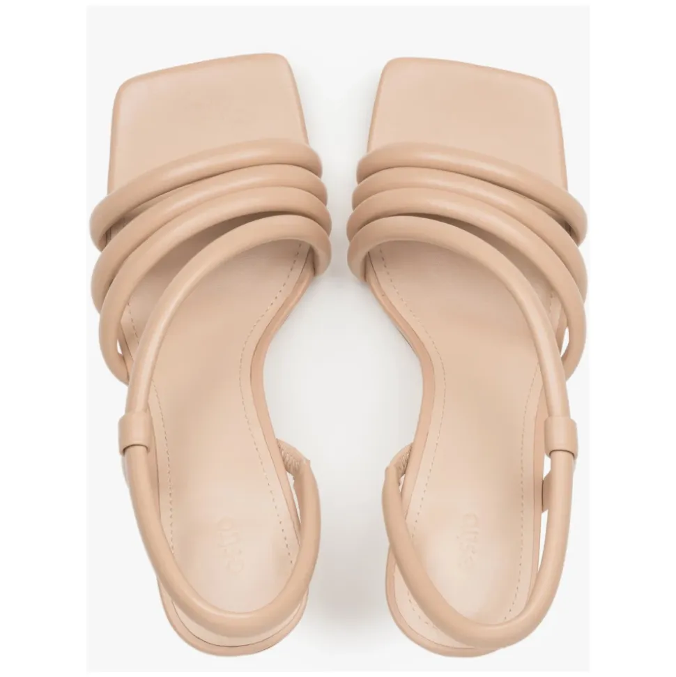 Sandales à Brides Beige à Talons