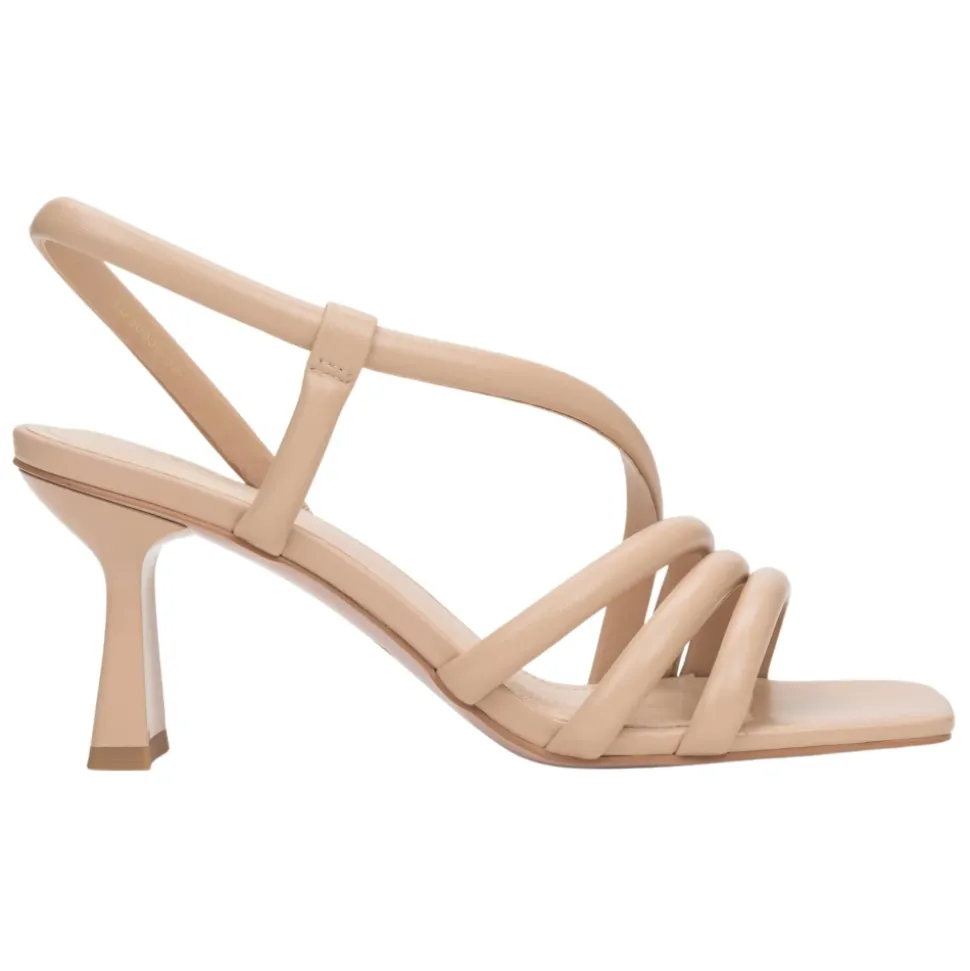 Sandales à Brides Beige à Talons