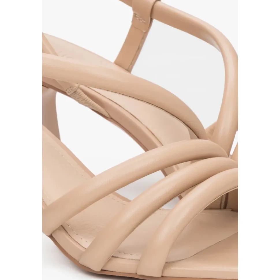 Sandales à Brides Beige à Talons