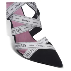 Sandales Couture en cuir suédé à motif Ruban