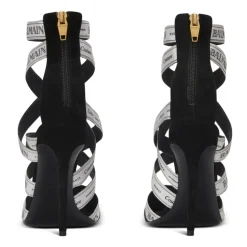 Sandales Couture en cuir suédé à motif Ruban