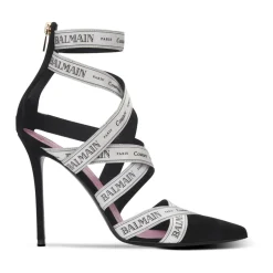Sandales Couture en cuir suédé à motif Ruban