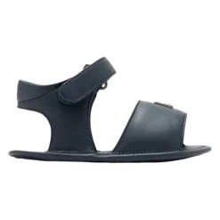 Sandales en cuir d'agneau Nappa avec logo métallique 3D