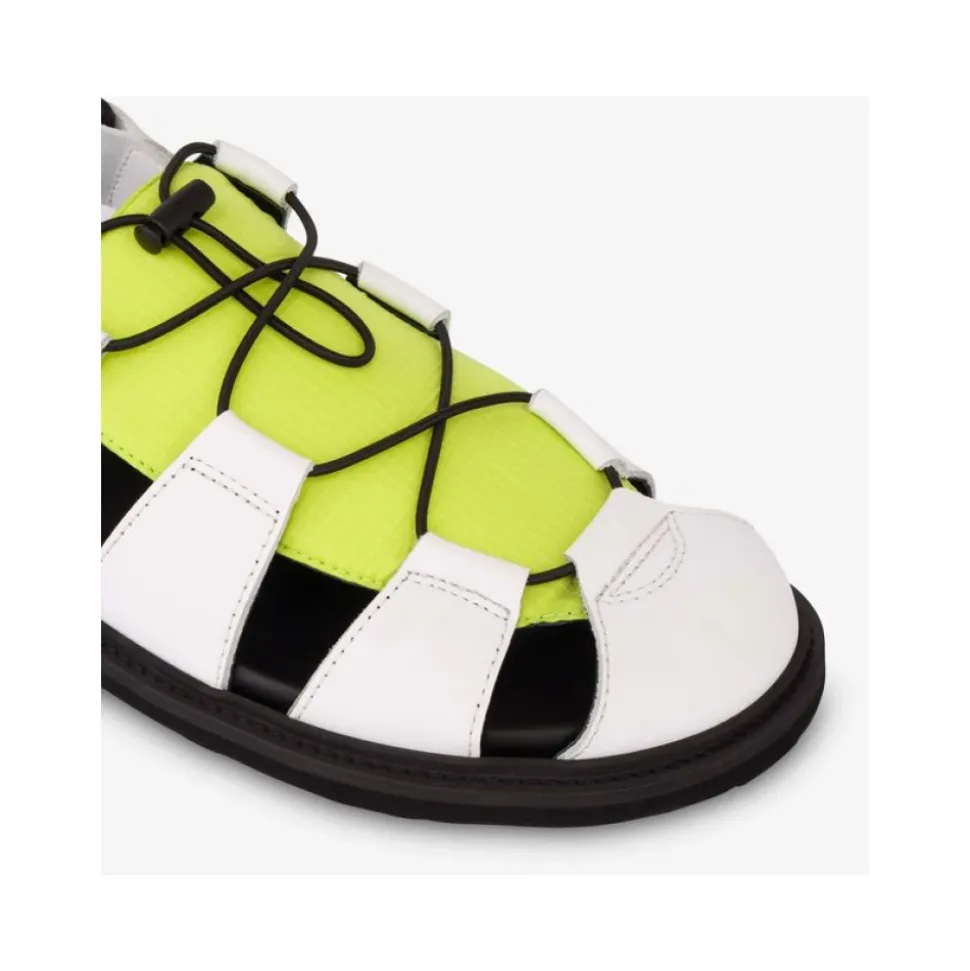 Sandales en cuir de veau et nylon