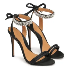 Sandales en textile avec bracelet bijou