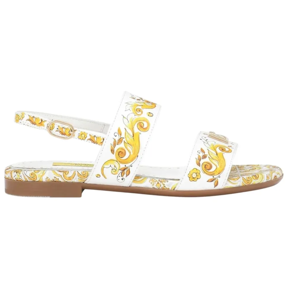Sandales Fille en Cuir Maiolica Jaune