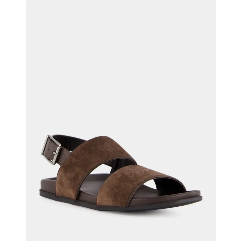 Sandales Fussbett en daim marron
