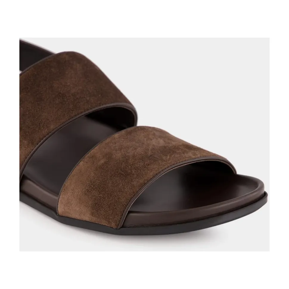 Sandales Fussbett en daim marron