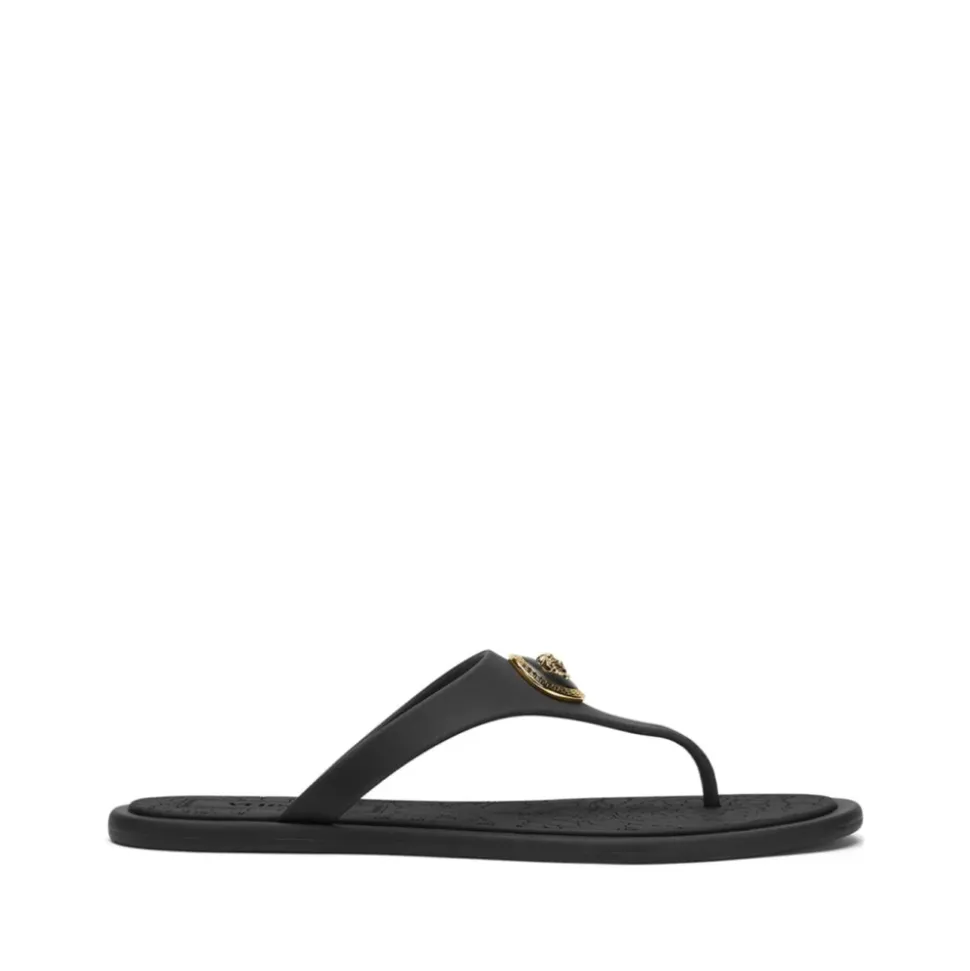 Sandales noires avec motif Medusa