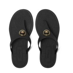Sandales noires avec motif Medusa